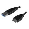 StarTech.com 15cm schlankes SuperSpeed USB 3.0 A auf Micro B Kabel - St / St - USB 3.0 Anschlusskabel - Schwarz - USB-Kabel - Micro-USB Typ B (M) zu USB Typ A (M) - USB 3.0 - 15 cm - geformt - Schwarz - für P / N: HB30A4AIB, HB30C4AIB, HB31C4AB, S251BMU3