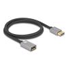 Delock DisplayPort Verlängerungskabel 8K 60 Hz 1 m grau Metall ohne Einrastfunktion