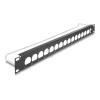 Delock 19 Zoll D-Typ Patchpanel mit Entlastungsschiene 16 Port 1 HE schwarz