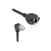 Delock Netzwerk Verlängerungskabel S / FTP Stecker RJ45 Stecker 90 Grad gewinkelt zu RJ45 Einbaubuchse Cat.6A 0,5 m schwarz