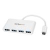 StarTech.com USB-C Hub - 4 Port USB 3.0 - USB C auf 4x USB-A - Bus Powered - Weiß - Kompakter USB C Hub - USB Typ-C Adapter - Hub - 4 x SuperSpeed USB 3.0 - Desktop
