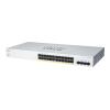 Cisco CBS220-24T-4G managed Layer2 Switch: - 16x10 / 100 / 1000 Base-T (RJ45) + 4x1GE SFP Uplink Ports, - Switching Capacity:56Gbps, incl. rack-&wallmount Kit, - kein stacking, kein PoE, lüfterlos