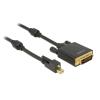Kabel mini Displayport 1.2 Stecker mit Schraube > DVI 24+1 Stecker 5 m schwarz aktiv Delock