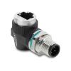 Delock - Netzwerkadapter - 4-polig M12-D (M) zu RJ-45 (W) gewinkelt - abgeschirmt - CAT 5e - D-kodiert - Schwarz