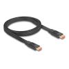 Delock - Highspeed - HDMI-Kabel mit Ethernet - HDMI männlich zu HDMI männlich - 1 m - Schwarz - unterstützt 8K 60 Hz (7680 x 4320), bis zu 48 Gbps Datentransferrate, Flachband