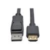 Eaton Tripp Lite Series DisplayPort 1.2 to HDMI Active Adapter Cable (M / M), 4K 60 Hz, Gripping HDMI Plug, HDCP 2.2, 15 ft. (4.6 m) - Adapterkabel - DisplayPort männlich zu HDMI männlich - 4.57 m - Schwarz - aktiv, 4K Unterstützung