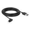 Delock Kabel EASY-USB 2.0 Typ-A Stecker > EASY-USB 2.0 Typ Micro-B Stecker gewinkelt oben / unten 5 m schwarz