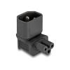 Delock Netzadapter IEC 60320 - C14 auf C5, Stecker / Buchse, 2,5 A, 90 grad gewinkelt
