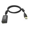 Ferritkerne - 480 Mbit / s - über 65 Prozent Abdeckung geflochtene Abschirmung - USB-A (f) zu USB-A (m) - Außendurchmesser 4,5 mm - 28+24 AWG - 5 m - schwarz