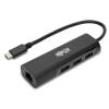 Eaton Tripp Lite Series USB 3.1 Gen 1 USB-C Multiport Portable Hub / Adapter, 3 USB-A Ports and Gigabit Ethernet Port, Thunderbolt 3 Compatible, Black, USB Type C - Dockingstation - USB-C 3.1 / Thunderbolt 3 - 1GbE