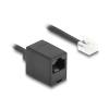 Delock - Telefonkabel - RJ-11 (M) zu RJ-45 (W) - 1 m - 4.8 mm - gewickelt, vergoldete Kontakte - Schwarz
