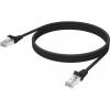 RJ45 (m) zu RJ45 (m) - STP geschirmtes Twisted-Pair-Kabel - CAT 6a - 10 Gbps - 24 AWG - mit Knickschutz - 1 m - schwarz
