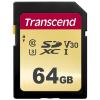 Transcend 500S - Flash-Speicherkarte - 64 GB - Video Class V30 / UHS-I U3 / Class10 - SDXC UHS-I