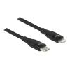 Delock - Lightning-Kabel - 24 pin USB-C männlich zu Lightning männlich - 1 m - Schwarz - unterstützt Stromversorgung