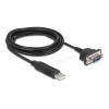 Delock USB RS-232 Adapter USB 2.0 zu D-Sub 9 Stecker mit Muttern kompaktem seriellen Steckergehäuse 1,8 m