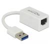 Adapter USB 3.0 Typ-A > 1 x Gigabit LAN RJ45 kompakt weiß Delock