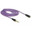 Kabel Klinke 4 Pin Verlängerung 3,5 mm Stecker > Buchse     IPhone  2,0 m violett Delock