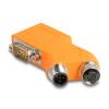 Delock D-Sub 9 Stecker und Buchse zu M12 Stecker und Buchse 5 pin A-kodiert CAN Bus Verteiler 35° orange