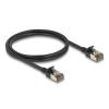 Delock RJ45 Netzwerkkabel Cat.8.1 F / FTP Slim Pro 1 m schwarz