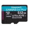 Kingston Canvas Go! Plus - Flash-Speicherkarte - 512 GB - A2 / Video Class V30 / UHS-I U3 / Class10 - microSDXC UHS-I
