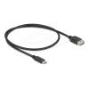 Delock - USB-Kabel - USB-C (M) zu USB (W) umkehrbar - USB 2.0 - 3 A - 50 cm - einfache USB - Schwarz