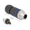 Delock - Netzanschluss - 8-polig M12-A (M) - 30 V - 2 A - Schwarz
