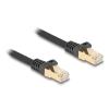 Delock RJ45 Netzwerkkabel mit Geflechtmantel Cat.6A S / FTP Stecker zu Stecker 10 m schwarz