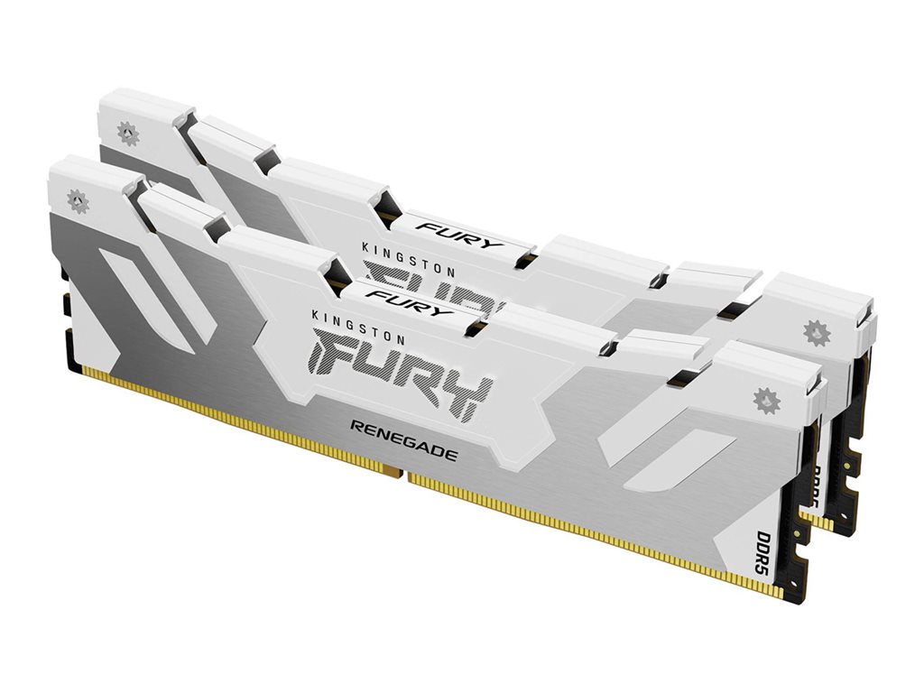 Kingston FURY Renegade - DDR5 - Kit - 64 GB: 2 x 32 GB - DIMM 288-PIN - 6400 MT / s / PC5-51200 - 1.1 V - ungepuffert - on-die ECC - weiß, Silber