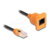 Delock - Netzwerkverlängerungskabel - RJ-45 (M) zu RJ-45 (W) D-Typ - 30 cm - 5.5 mm - UTP - CAT 5e - Orange / Schwarz