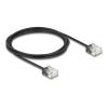 Delock RJ45 Netzwerkkabel Cat.6 UTP Ultra Slim 2 m schwarz mit kurzen Steckern