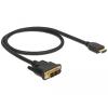 Kabel DVI 18+1 Stecker > HDMI-A Stecker 0,5 m Delock