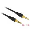 Kabel Klinke 3 Pin 3,5 mm Stecker > Stecker    1,0 m schwarz Delock