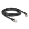 Delock RJ45 Netzwerkkabel Cat.6A S / FTP Stecker 45 grad nach rechts gewinkelt zu Stecker gerade 3 m schwarz
