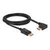 Delock DisplayPort Kabel Stecker gerade zu Stecker 90 Grad rechts gewinkelt 8K 60 Hz 2 m