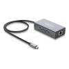 Delock - USB-Adapter - USB-C (M) zu RJ-45 (W) - Gigabit-Ethernet-Unterstützung, USB Power Delivery - Anthrazit