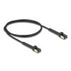 Delock - Patch-Kabel - RJ-45 (M) neigbar bis zu 60° zu RJ-45 (M) neigbar bis zu 60° - 1 m - 3.8 mm - U / FTP - CAT 6a - schmal, halogenfrei, ohne Haken - Schwarz