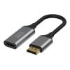 DisplayPort zu HDMI Adapter - 8k 60 Hz - DP Version 1.4 - Goldstecker - HDMI 2.1 - konvertiert nicht HDMI zu DP - Hotplug - DP (m) zu HDMI (f) - Außendurchmesser 5,0 mm - 32 AWG - Gesamtlänge 225 mm - schwarz