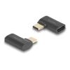 Delock - USB-Adapter - USB-C (M) zu USB-C (W) links / rechts abgewinkelt - Thunderbolt 4 - 48 V - 5 A - Unterstützung für Power Delivery 3.1, unterstützt bis zu 240W Leistungsabgabe, 8K60Hz Unterstützung, bis zu 40 Gbps Datenübertragungsrate - Anthrazi