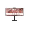 AOC CU34E4CW - LED-Monitor - gebogen - USB - 86.4 cm (34") - 3440 x 1440 UWQHD - VA - 350 cd / m² - 3500:1 - HDR10 - 4 ms - 2xHDMI, DisplayPort - Lautsprecher - Schwarz