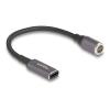 Delock - Stromkabel - 24 pin USB-C (W) zu 8-poliger Steckverbinder magnetisch - 20 V - 3 A - 15 cm - Schwarz, Anthrazit