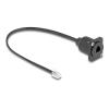 Delock - Telefonverlängerungskabel - RJ-10 (M) zu RJ-10 (W) schraubbar - 30 cm - Schwarz