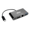 Eaton Tripp Lite Series USB C to HDMI Multiport Video Adapter Converter w / USB-A Hub, USB-C PD Charging Port & Gigabit Ethernet Port, Thunderbolt 3 Compatible USB Type C to HDMI, USB Type-C - Dockingstation - USB-C - HDMI - 1GbE