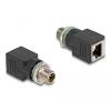Delock - Netzwerkadapter - 8-polig M12 (M) zu RJ-45 (W) - CAT 6a - Schwarz