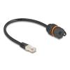 Delock - Netzwerkverlängerungskabel - RJ-45 (M) zu RJ-45 (W) Schutzkappe - 25 cm - 6 mm - STP - CAT 6a - M20 Gewinde, staub- und wasserdicht (IP68) - Schwarz