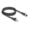 Delock M12 Kabel X-kodiert 8 Pin Buchse zu RJ45 Stecker Cat.5e S / FTP flexibel 2 m schwarz