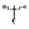 Eaton Tripp Lite Series Flex arm dual desk mount for 13 - 27" screens up to 17.6 lbs per screen - Befestigungskit - Voll beweglich - für 2 LCD-Displays - Stahl - Schwarz - Bildschirmgröße: 33-68.6 cm (13"-27") - Schreibtisch