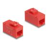 Delock - Modulare Eingabe - Oberfläche montierbar, faceplate mountable - CAT 6a - UTP - RJ-45 - Rot