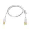 5 m USB 2.0 Kabel - vergoldete Stecker - Ferritkern an einem Ende - Bandbreite 480 Mbps - über 65 Prozent Abdeckung geflochtene Abschirmung - USB A (m) zu USB B (m) - Außendurchmesser 4,8 mm - 28+24 AWG - weiß