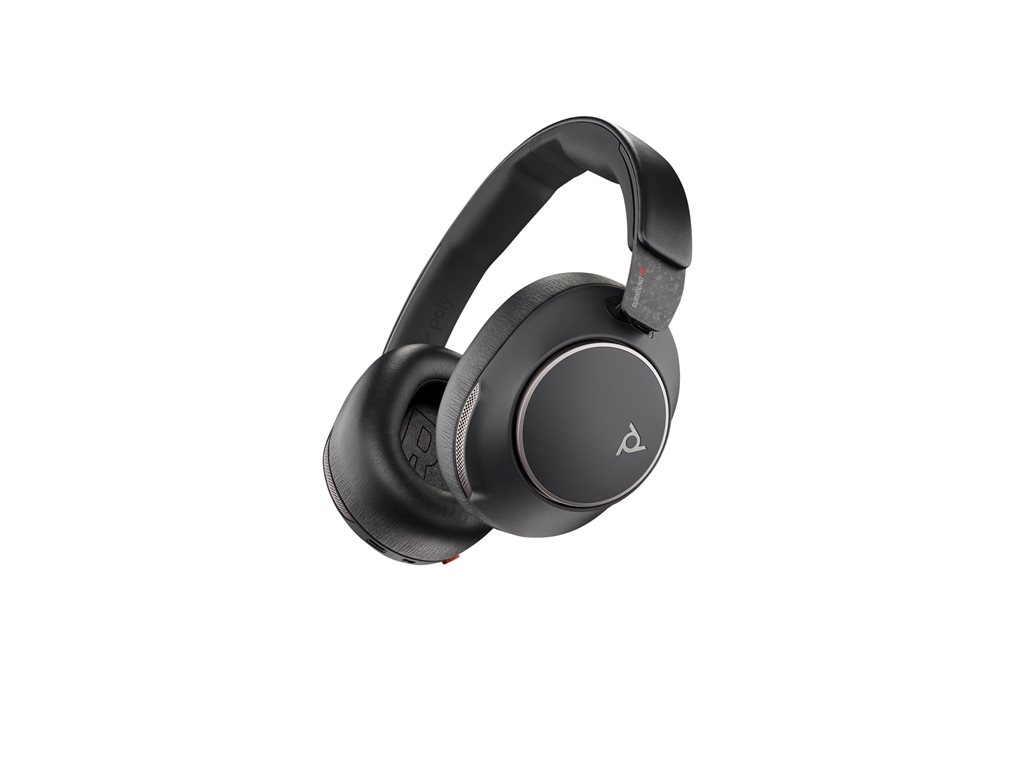 Poly Voyager Surround 80 UC - Voyager Surround 80 series - Headset - ohrumschließend - Bluetooth - kabellos - aktive Rauschunterdrückung - Adapter USB-C via Bluetooth - Schwarz - Certified for Microsoft Teams Open Office - Replaces Poly SKU 220116-01