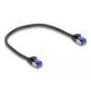 Delock - Netzwerkkabel - RJ-45 (M) zu RJ-45 (M) - 25 cm - 4.5 mm - S / FTP - CAT 6a - halogenfrei, ohne Haken - Schwarz